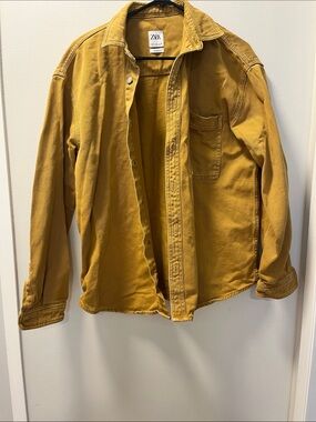 Zara Golden Mustard Button-Up Overshirt